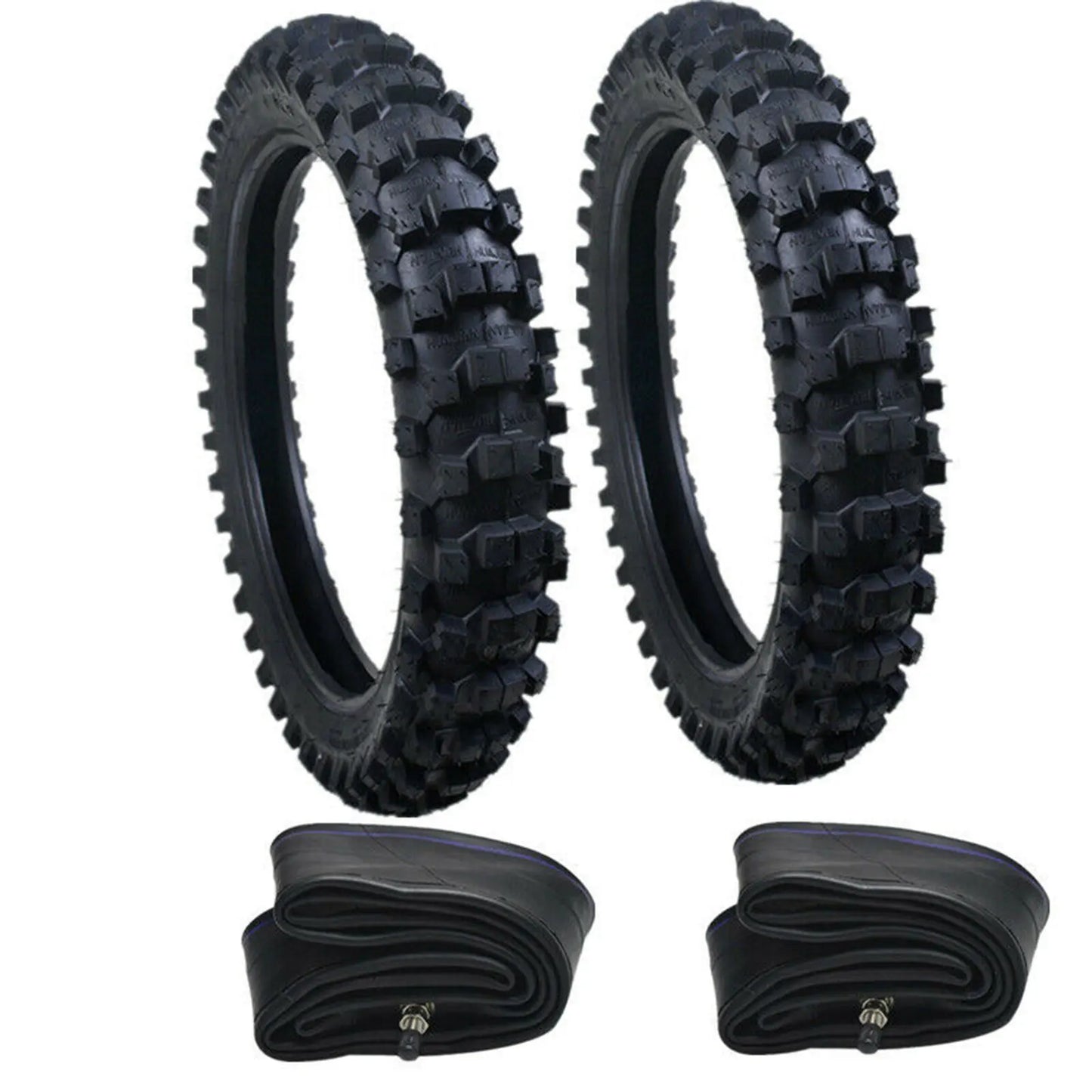 Black Front Rear Tire Tube Kit 70/100-19 90/100-16 Fit for 50cc - 150cc Dirt Pit Bike Motocross Off-road RISE DEFENSE SYSTEMS.AI PRODUCTS