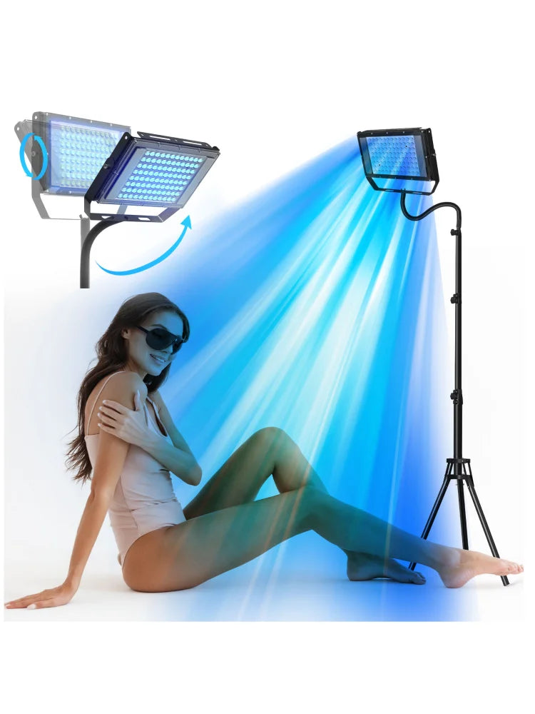 Ultraviolet Tanning Lamp 50W Tripod Solarium Lamp for Tanning Body 48PCS Blue Light Lamp Wavelength 460nm & 480nm Skin care RISE DEFENSE SYSTEMS.AI PRODUCTS