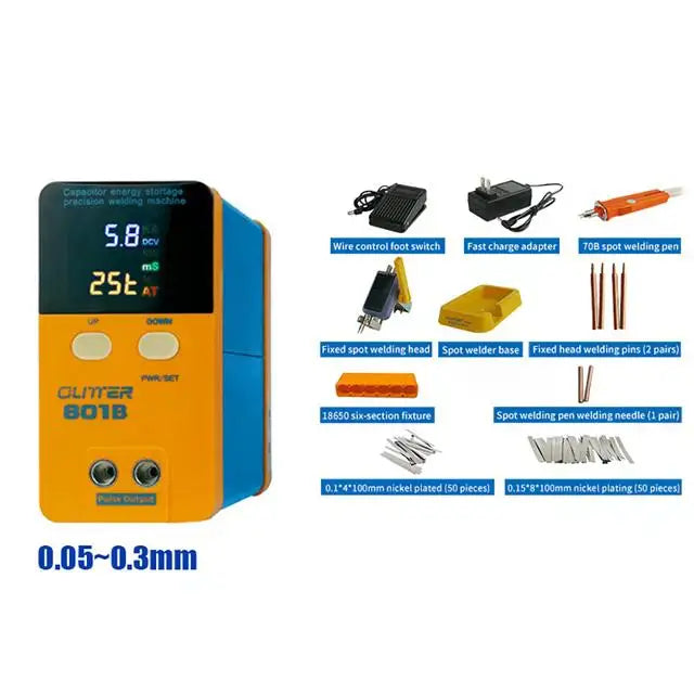 GLITTER 801B battery spot welder 11.6 KW 500A High Power welding Precision Pulse Spot Welder Voltage Measurement Dual Feature RISE DEFENSE SYSTEMS.AI PRODUCTS