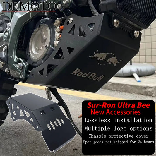 For Sur-Ron Ultra Bee Electric Motorcycle Engine Guard Aluminum Alloy Chassis Fender Protection Cover Skid Plate Pan Protector RISE DEFENSE SYSTEMS.AI PRODUCTS