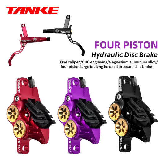 TANKE MTB 4 Piston Hydraulic Disc Brake 900/1700mm  4 Piston Resin Brake Pads Oil Pressure AM DH Road MTB Ultralight Disc Brake RISE DEFENSE SYSTEMS.AI PRODUCTS