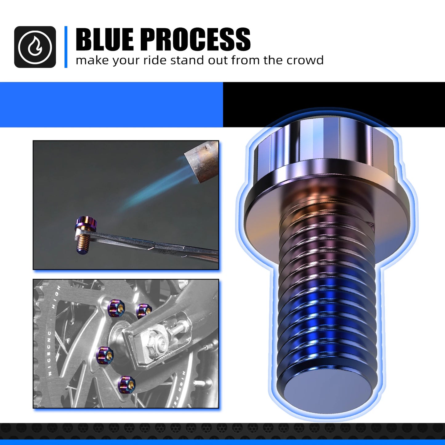 For Surron Light Bee X 58T Rear Sprocket & Rear Sprocket Bolts Screws Titanium For Sur-Ron Light Bee X S L1E Segway X160 X260