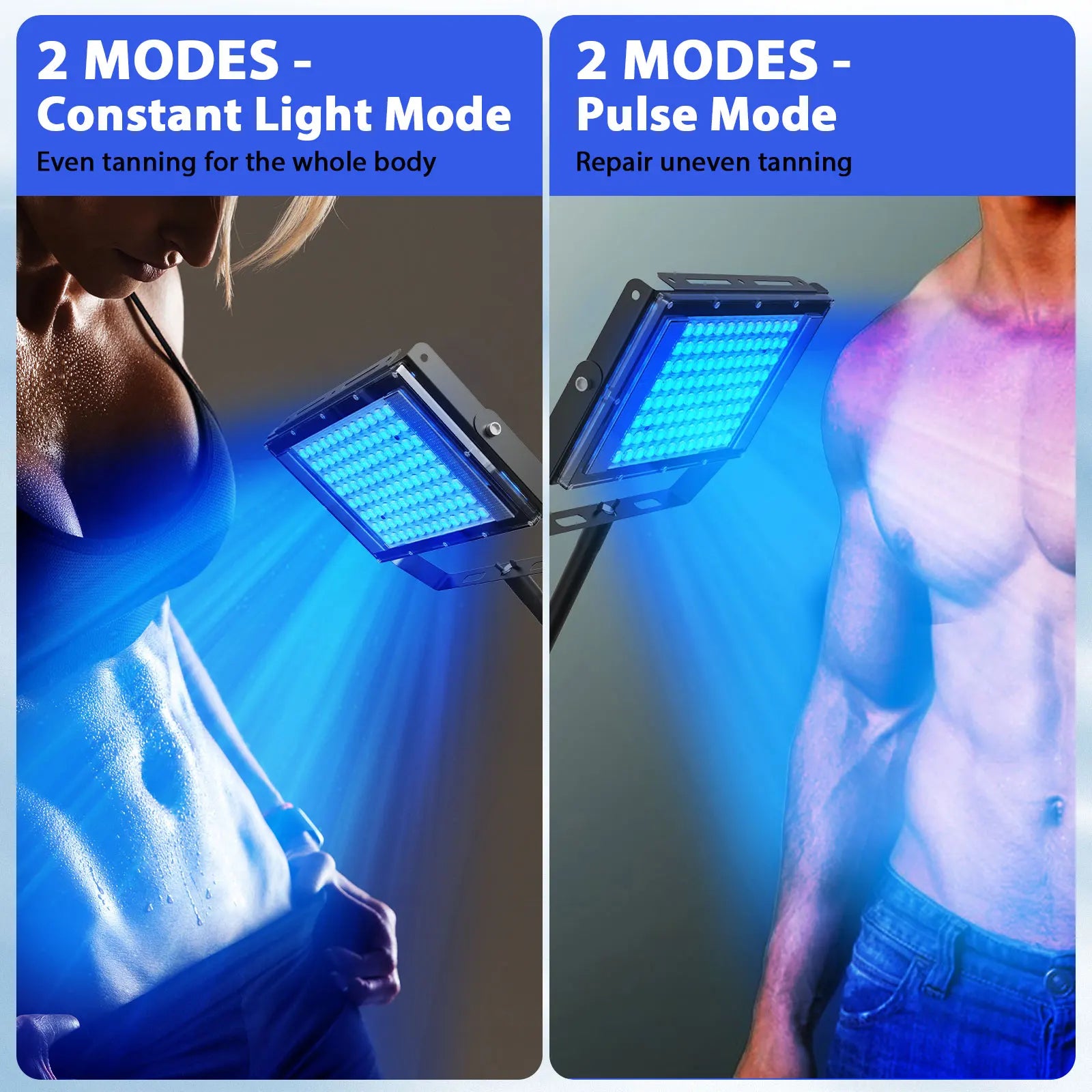 Ultraviolet Tanning Lamp 50W Tripod Solarium Lamp for Tanning Body 48PCS Blue Light Lamp Wavelength 460nm & 480nm Skin care RISE DEFENSE SYSTEMS.AI PRODUCTS