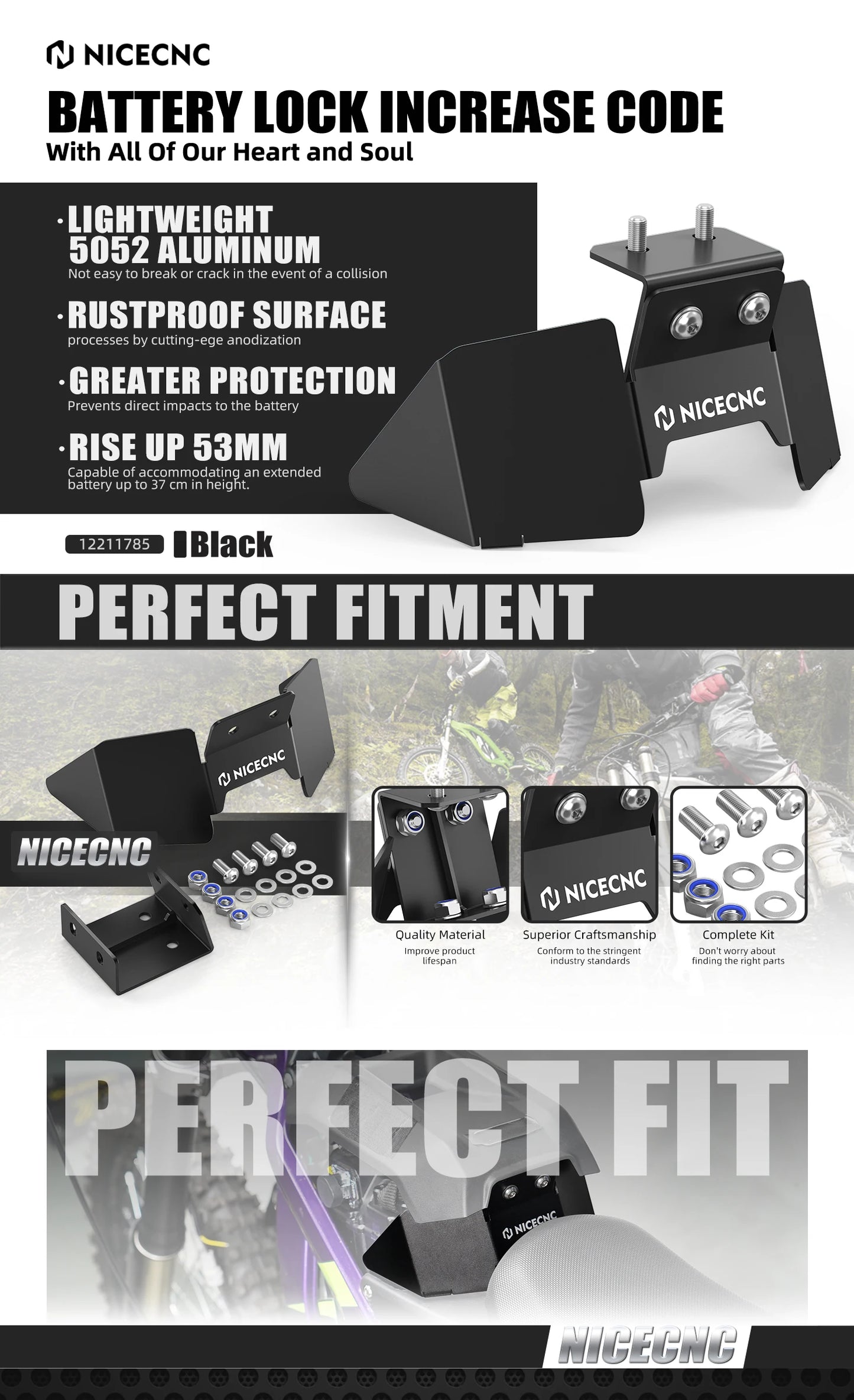 53MM Rise Battery Lock Increase Code For SUR-RON Surron light bee X light bee S light bee 1E Segway X160 X260 Electric Dirt Bike RISE DEFENSE SYSTEMS.AI PRODUCTS