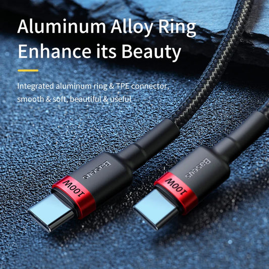 Baseus-USB C to USBC Cable, PD Fast Charging Cable, MacBook, Samsung, Xiaomi Phone, 2M Quick Charge, 3.0 A, Type C, 100W RISE DEFENSE SYSTEMS.AI PRODUCTS