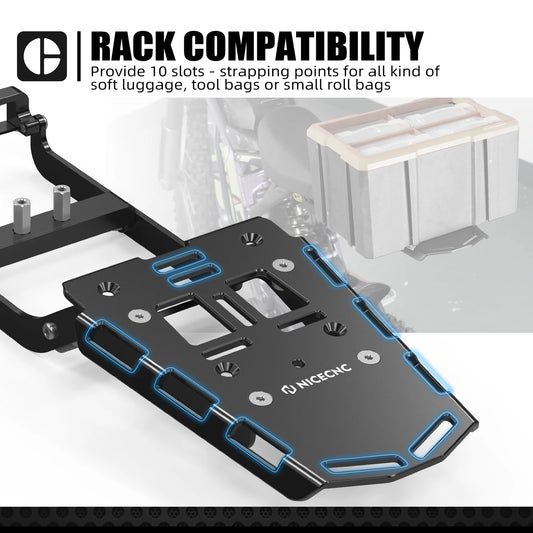 NICECNC For Surron Light Bee X Rear Luggage Rack Electric Dirt Bike Sturdy Tail Cargo Rack Bracket For Sur-Ron Light Bee S L1E RISE DEFENSE SYSTEMS.AI PRODUCTS