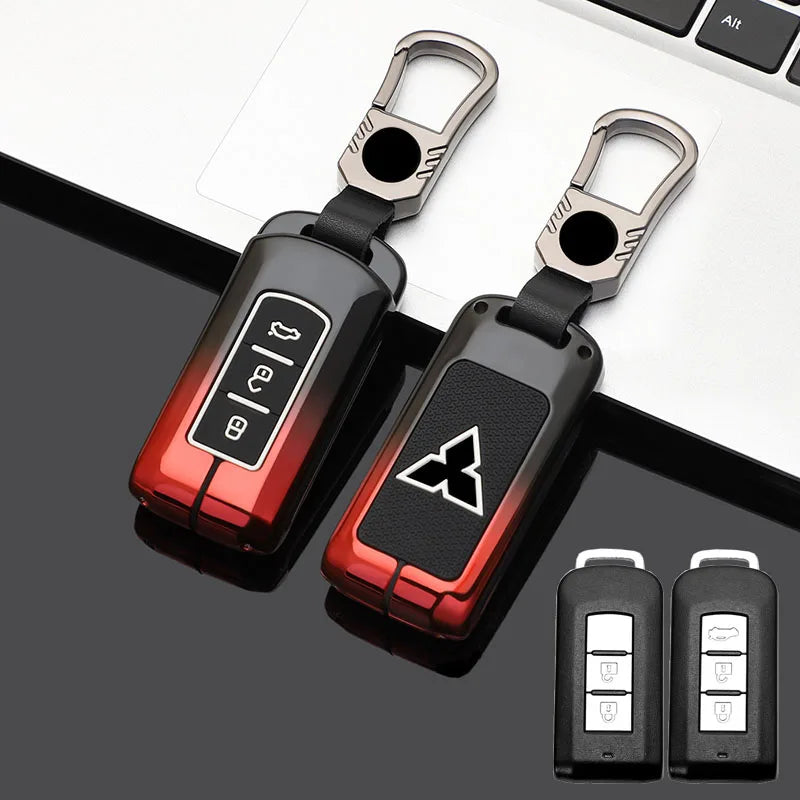 2 3 Button Zinc Alloy + Silicone Car Key Case Cover for Mitsubishi Outlander ASX Fortis Lancer Pajero Sport Eclipse Cross RISE DEFENSE SYSTEMS.AI PRODUCTS