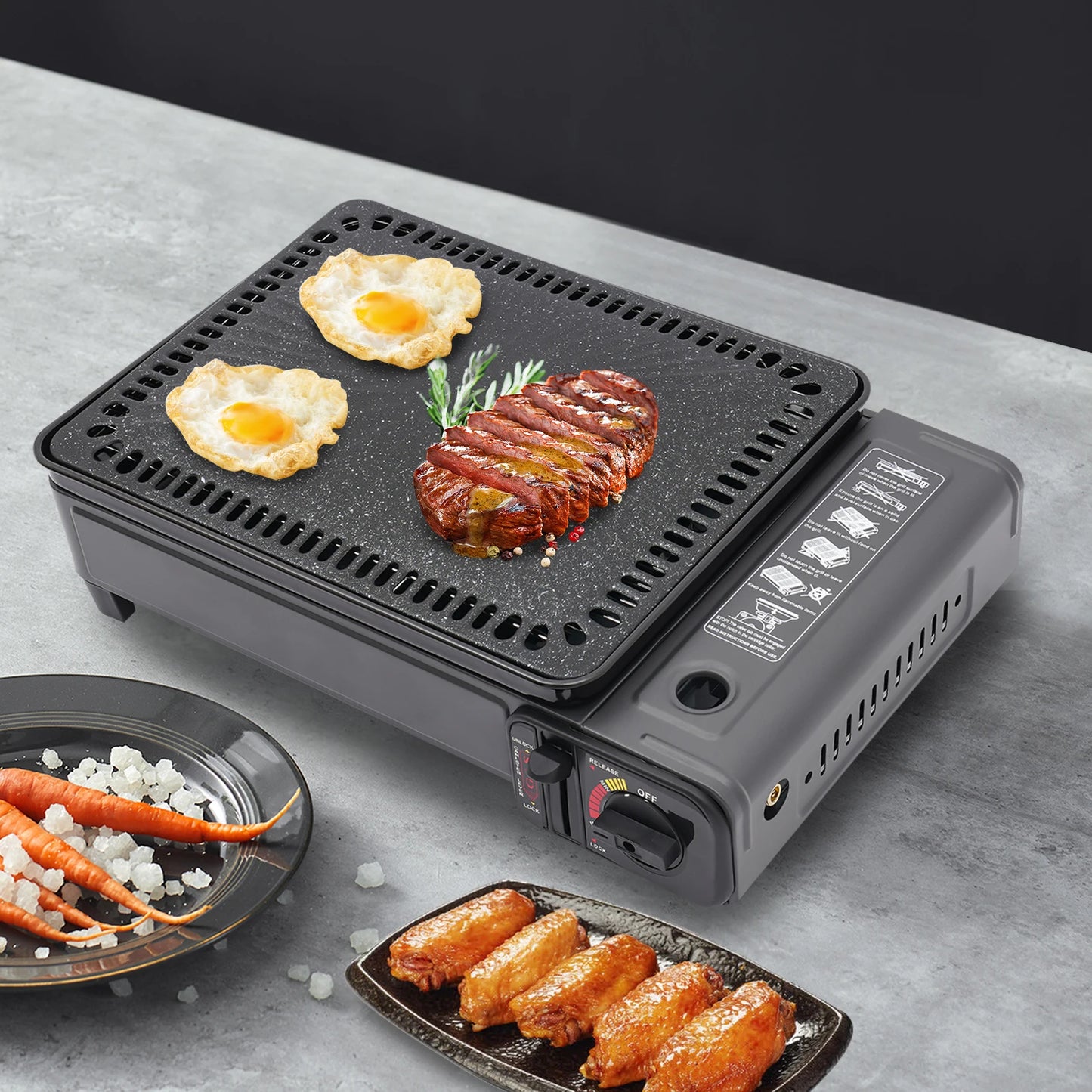 Portable Camping Grill Gas Stove Free Standing Butane Gas Stove Outdoor Gas Tank Stove for Hiking Camping RISE DEFENSE SYSTEMS.AI PRODUCTS