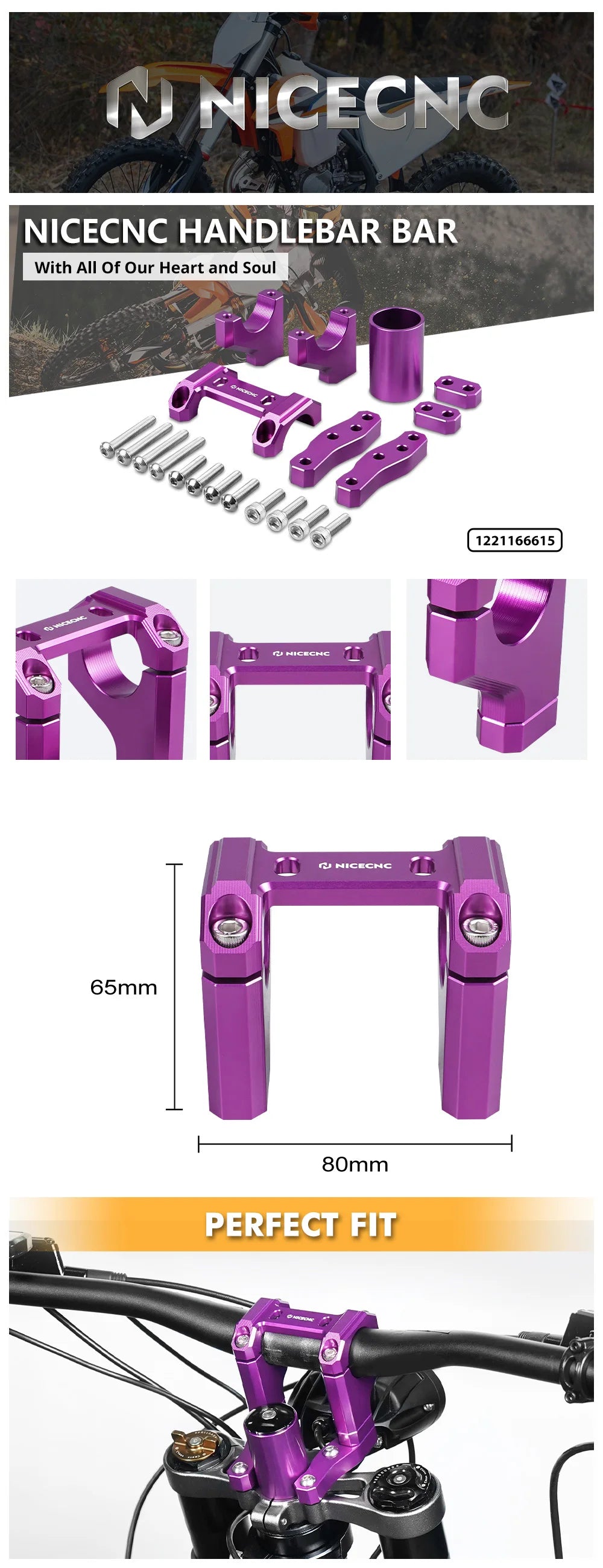 NICECNC For Surron Light Bee X S L1E Electric Dirt Bike Front Handlebar Bar Riser Mount Bracket Front Rear Brake Reservoir Cover RISE DEFENSE SYSTEMS.AI PRODUCTS