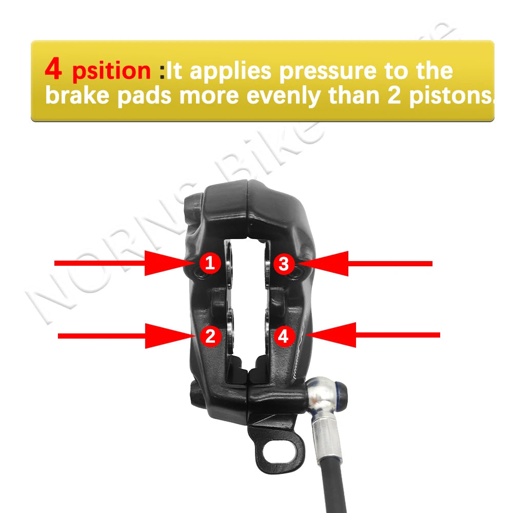 NUTT 4 Piston Y-5 Electric E-Bike Scooter Disc Brake Hydraulic Bicycle 140 160 180 Rotor For A5-D KUGOO Dualtron Kaabo Mantis RISE DEFENSE SYSTEMS.AI PRODUCTS