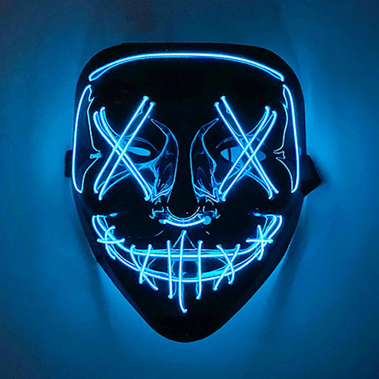 Wireless Scary Glowing Mask LED Luminous Purge Mask Halloween Horror Neon Light Up Cosplay Party Mask Fstival Costume Supplies RISE DEFENSE SYSTEMS.AI PRODUCTS