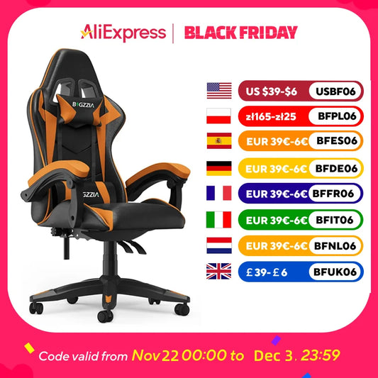 Gaming Chair Office Chair Ergonomic PU Leather Computer Desk Chair with Headrest and Lumbar Support Game Chairs Racing Chair RISE DEFENSE SYSTEMS.AI PRODUCTS