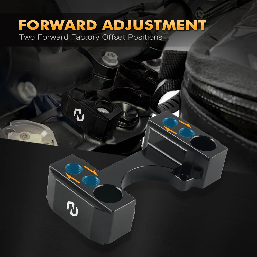 Motorcycle Steering Damper Mount For KTM 790 Adventure 890 Adventure S/R/Rally 2019 2020 2021 2022 2023 2024 Handlebar Riser Kit RISE DEFENSE SYSTEMS.AI PRODUCTS