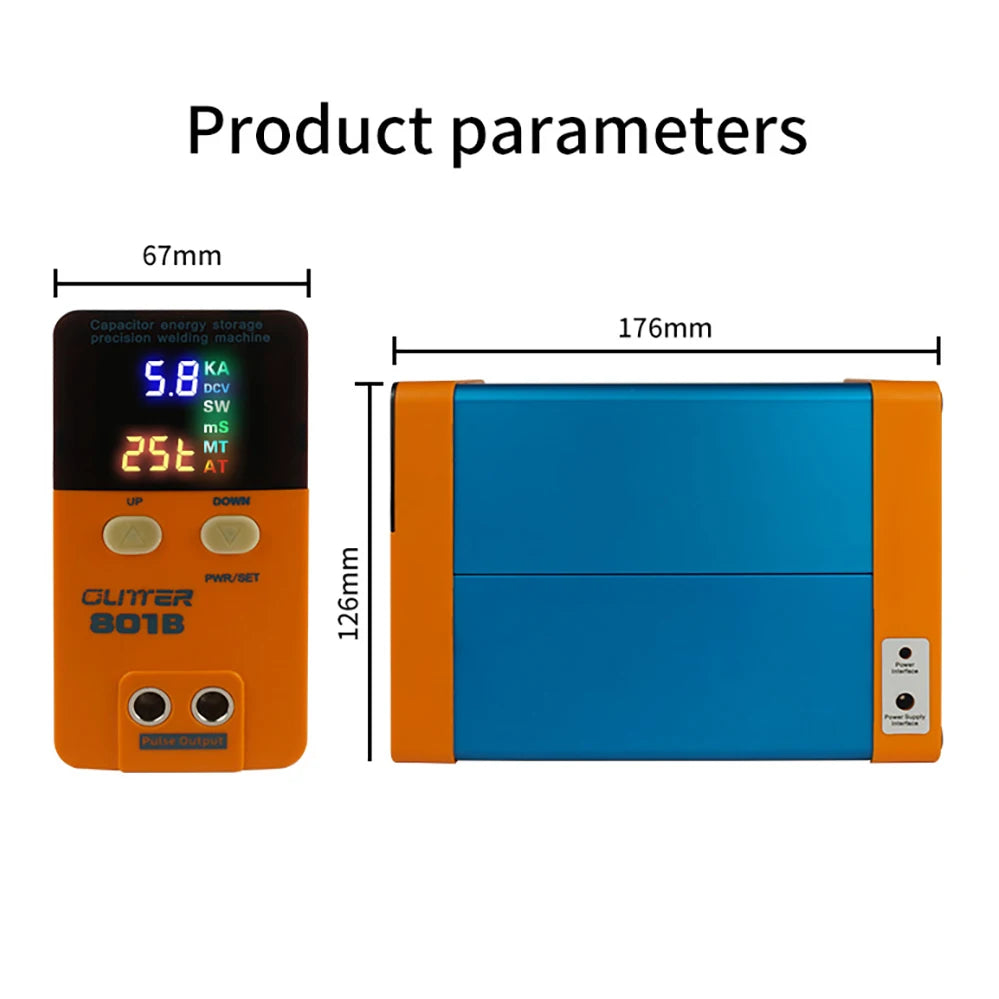GLITTER 801B battery spot welder 11.6 KW 500A High Power welding Precision Pulse Spot Welder Voltage Measurement Dual Feature RISE DEFENSE SYSTEMS.AI PRODUCTS