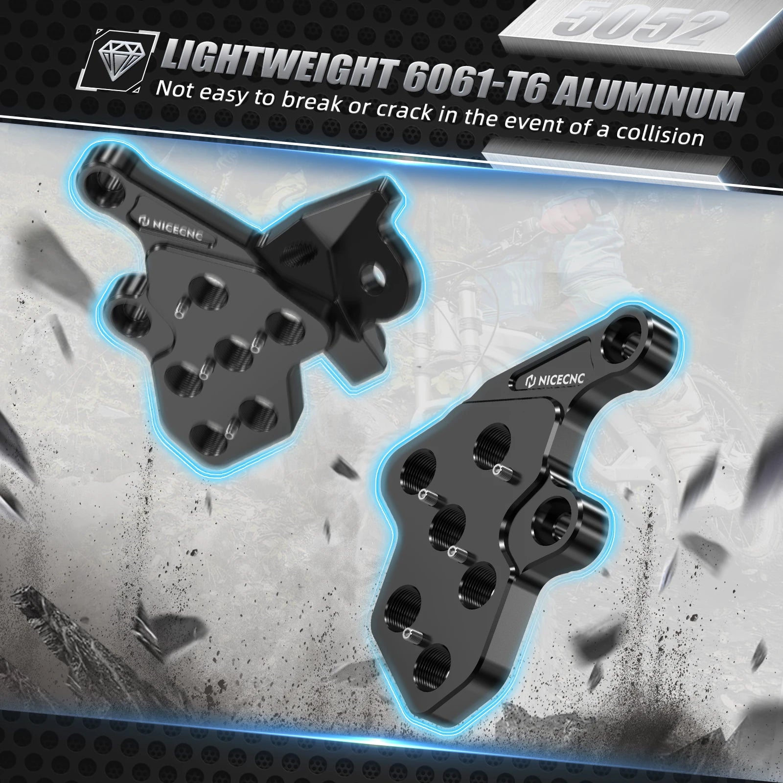 NICECNC Aluminum Foot Pegs Footrest Bracket Package For SUR-RON Surron light bee X S L1E Segway X160 X260 Electric Dirt Bike RISE DEFENSE SYSTEMS.AI PRODUCTS