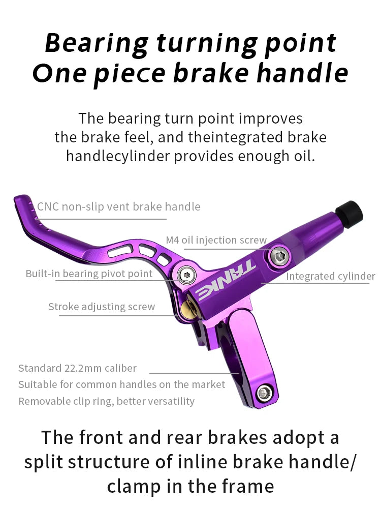 TANKE MTB 4 Piston Hydraulic Disc Brake 900/1700mm  4 Piston Resin Brake Pads Oil Pressure AM DH Road MTB Ultralight Disc Brake RISE DEFENSE SYSTEMS.AI PRODUCTS