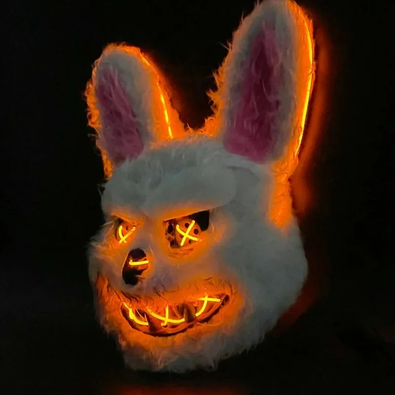 Halloween Led Bloody Plush Bunny Mask Ghost Festival Mask Realistic Bloody Bear Headgear Performance Prop Halloween Horror Mask RISE DEFENSE SYSTEMS.AI PRODUCTS