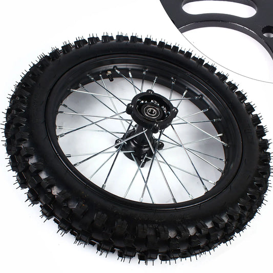 90/100-16 Rear Wheel Tire, 16" Rear Wheel Rim Tire Assembly W/Bolt & Sprocket for For Dirt Pit Bike TTR125 KX100 CRF100 Apollo RISE DEFENSE SYSTEMS.AI PRODUCTS