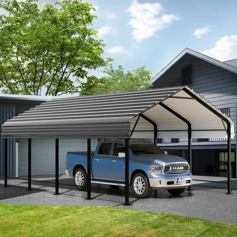 Metal Carport 12 x 20 FT, Galvanized Steel Roof and All-Metal Frame, Car Ports Kits for Outdoor, Garage Car Shelter Shade RISE DEFENSE SYSTEMS.AI PRODUCTS