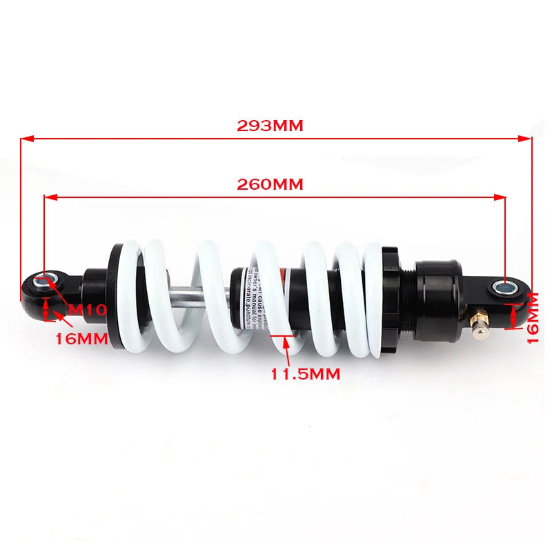 250mm 260mm 330mm 350mm Motorcycle Shock Absorber Shock Absorber Suspension for Off-Road Moto Pit Quad Dirt Bike Kart Dirt Bike RISE DEFENSE SYSTEMS.AI PRODUCTS