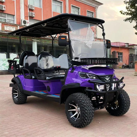 Customize New Club Sightseeing Golf Car 4/6 Seater 48V 60V  Off-road Solar Electric Golf Cart RISE DEFENSE SYSTEMS.AI PRODUCTS