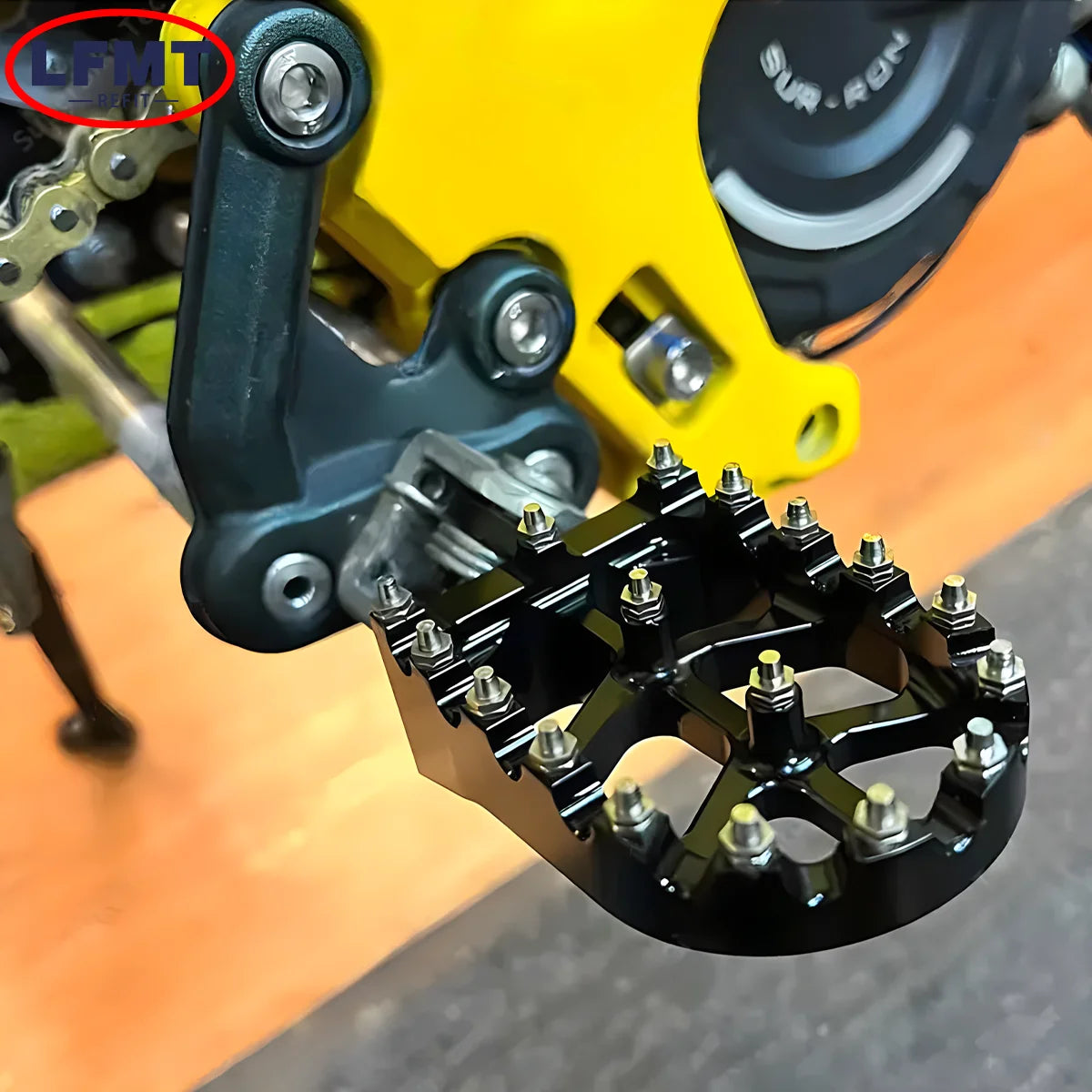 Motorcycle CNC Foot Pegs Pedal Mounting Pedals Retrofit Bracket For Sur-Ron Surron Sur ron Light Bee S X Electric Off-Road Bike RISE DEFENSE SYSTEMS.AI PRODUCTS