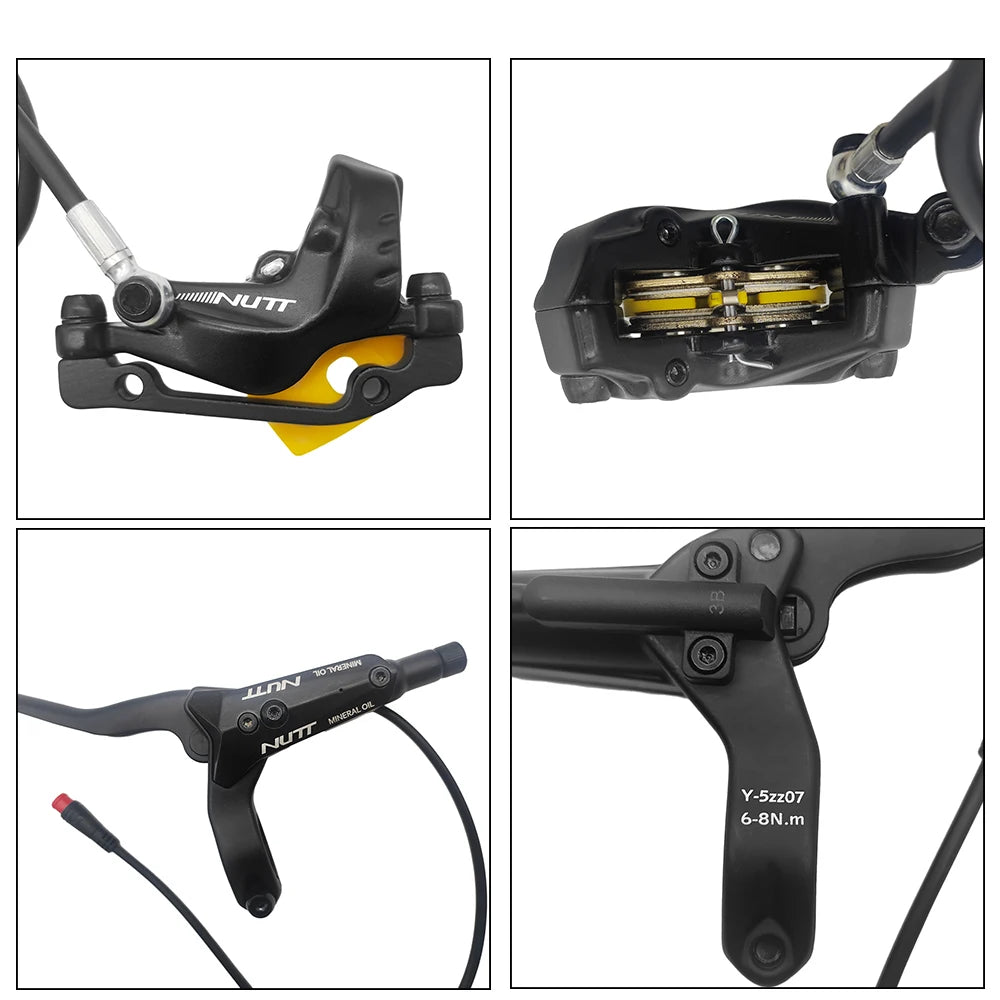 NUTT 4 Piston Y-5 Electric E-Bike Scooter Disc Brake Hydraulic Bicycle 140 160 180 Rotor For A5-D KUGOO Dualtron Kaabo Mantis RISE DEFENSE SYSTEMS.AI PRODUCTS