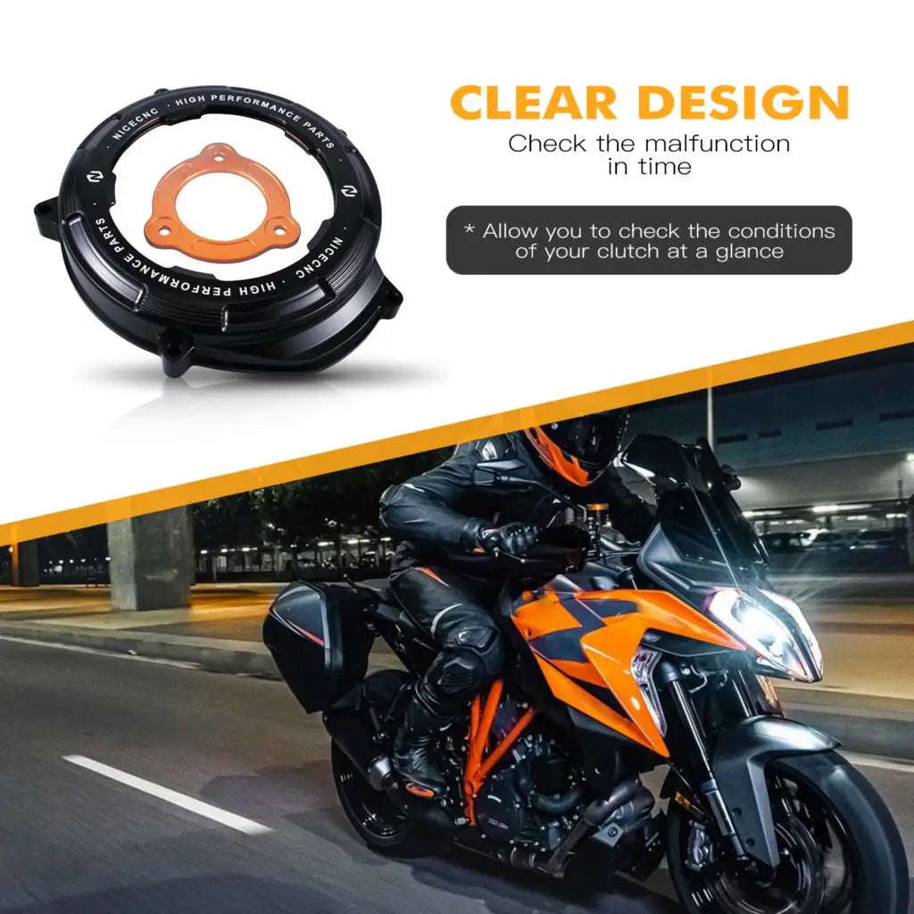 For KTM 1290 Super Duke R GT 2014-2023 1290 Super Adventure R/S/T 2017-2023 Motorcycle Clear Engine Clutch Cover Pretector RISE DEFENSE SYSTEMS.AI PRODUCTS