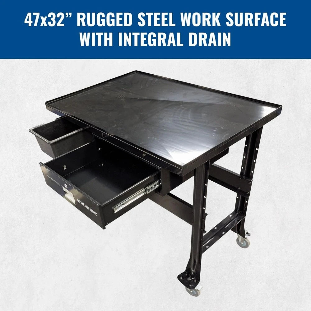 Work Bench, 1000 Lbs Capacity Heavy Duty Automotive Work Table,  Workbench for Garage with Four 4" Swivel Casters, Workbenches RISE DEFENSE SYSTEMS.AI PRODUCTS