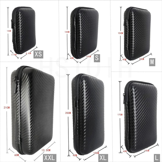 EVA Earphone Bags Boxes Case Portable Storage Bag Car Repair Tool Kit Storage Carbon Fiber Pattern With Zipper Bag RISE DEFENSE SYSTEMS.AI PRODUCTS