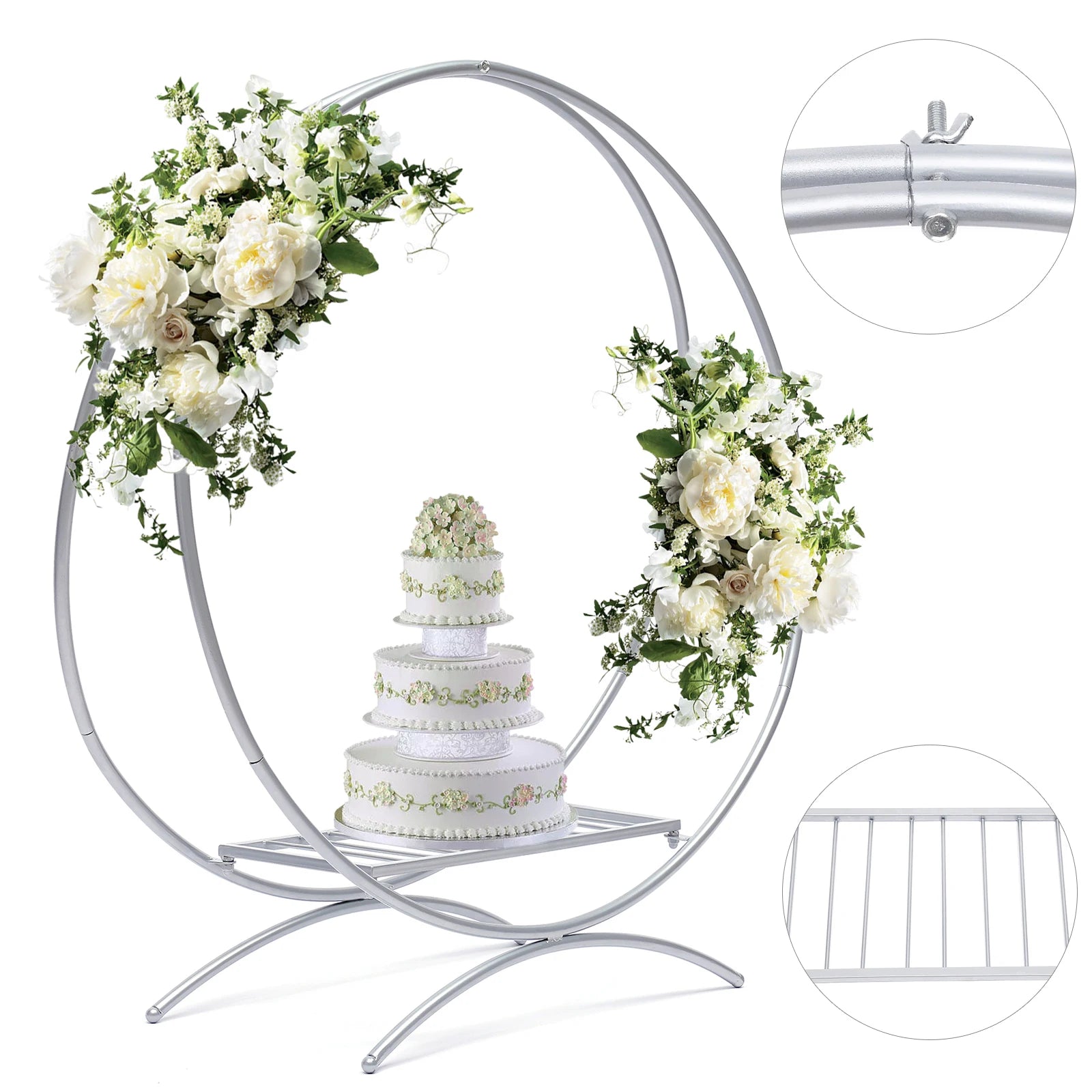 Gold 60cm /80cm Wedding Cake Stand Flower Stand Floral Hoop Wedding Decor Round Metal Wedding Arch Gold Double Hoop Wedding Part RISE DEFENSE SYSTEMS.AI PRODUCTS