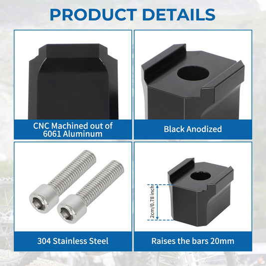 For SurRon Sur Ron Ultra Bee 2023 Risers 20/30 mm Handlebar Riser Motorcycle Accessories 6061 Aluminum Material RISE DEFENSE SYSTEMS.AI PRODUCTS