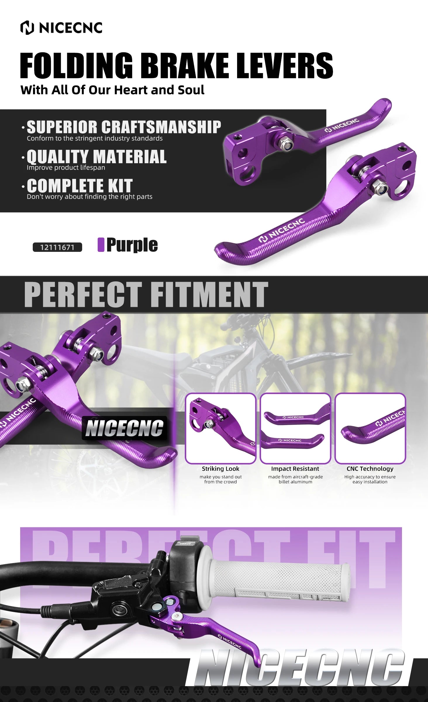 NICECNC For Surron Light Bee X S L1E Electric Dirt Bike Front Handlebar Bar Riser Mount Bracket Front Rear Brake Reservoir Cover RISE DEFENSE SYSTEMS.AI PRODUCTS