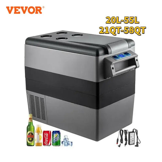 VEVOR 20L 22L 35L 45L 55L Car Refrigerator Mini Fridge Freezer Portable Compressor Cooler 12/24V DC 110-240V Ice Box for Camping RISE DEFENSE SYSTEMS.AI PRODUCTS