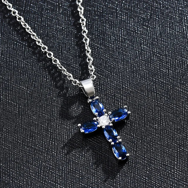 Simple Love Cross Pendant Choker Necklace Charm Rhinestone Couples Jewelry Women's Neck Chain Christmas Gift Lady Necklace RISE DEFENSE SYSTEMS.AI PRODUCTS