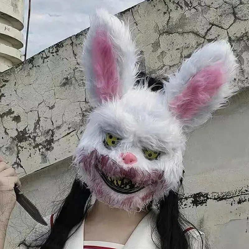 Halloween Led Bloody Plush Bunny Mask Ghost Festival Mask Realistic Bloody Bear Headgear Performance Prop Halloween Horror Mask RISE DEFENSE SYSTEMS.AI PRODUCTS
