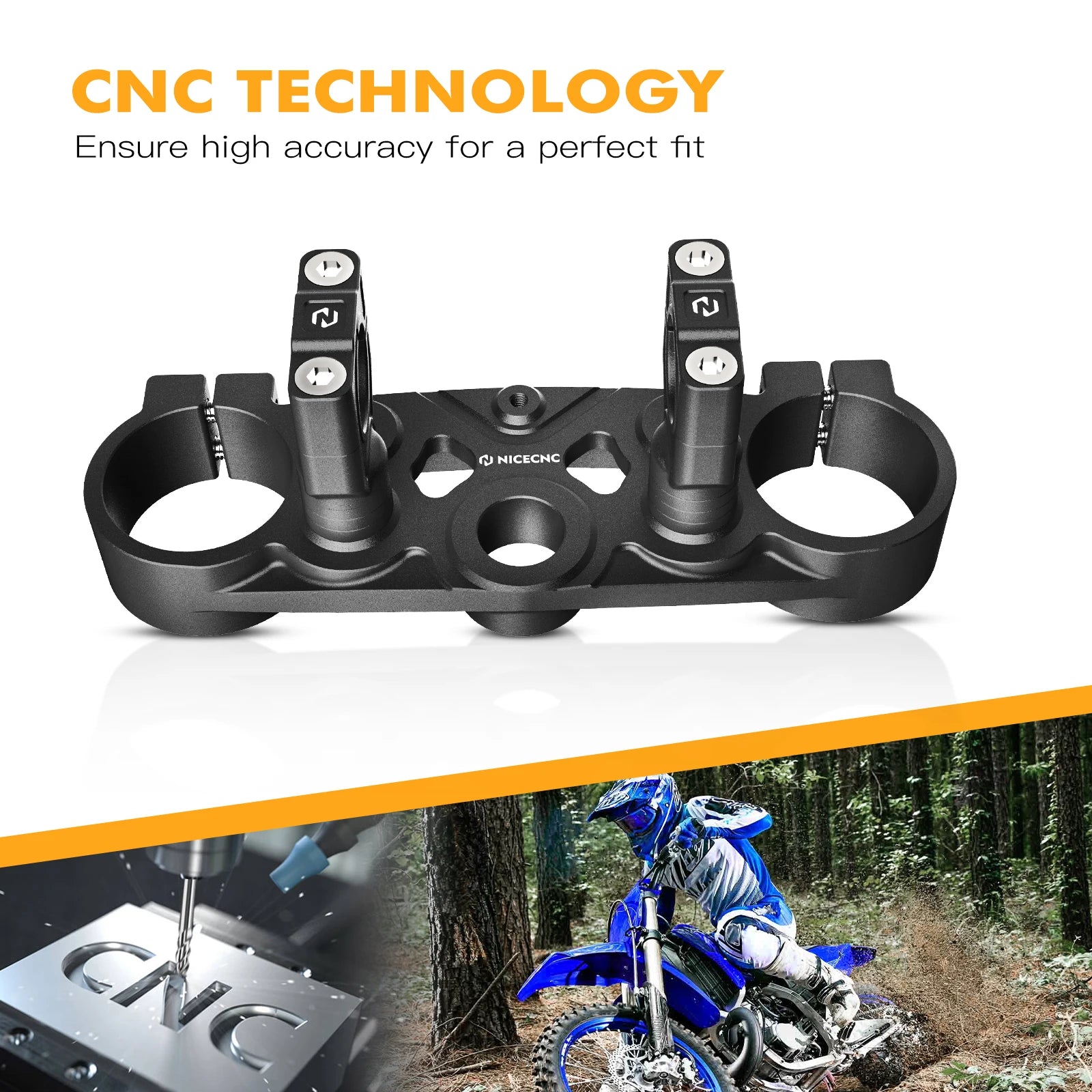 NICECNC For Yamaha YZ125 YZ250 2018-2024 YZ125X YZ250X 2020-2023 YZ YZX 125 250 Motorcycle Front Forks Clamp Upper Triple Tree RISE DEFENSE SYSTEMS.AI PRODUCTS