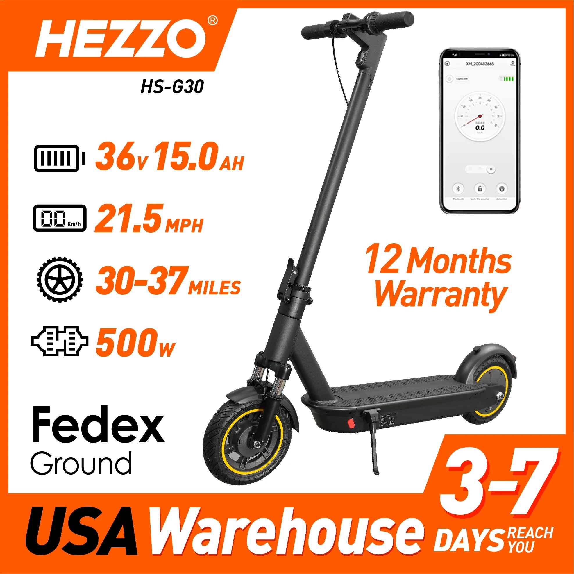 HEZZO G30 Electric Scooter 36v 15.6Ah 500W 21.8Mph Powerful 10 inch 37.5MILES Long Distance Lightweight Adult MobilityEscooter RISE DEFENSE SYSTEMS.AI PRODUCTS
