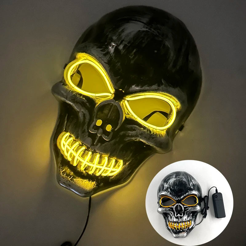 New Design Glowing Bloody Rabbit Mask Led Neon Cosplay Bear  Mask Halloween Horror Carnival Masquerade costume Decoration Props RISE DEFENSE SYSTEMS.AI PRODUCTS