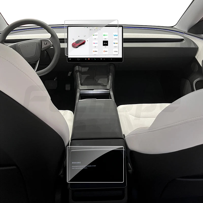 Futhope Tempered Glass Screen Protector For Tesla Model 3 Highland Y 2021-2024 Matte Glare HD Center Control Film Protection RISE DEFENSE SYSTEMS.AI PRODUCTS