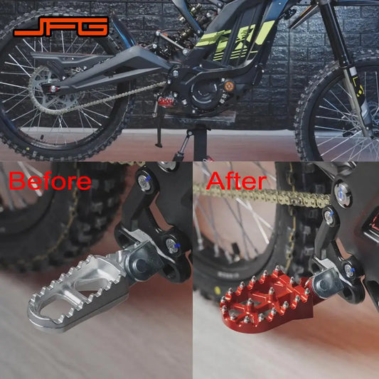 CNC Footpeg Foot Pedal Pegs Rests Footrests For Sur Ron Surron Light Bee Lightbee S X Talaria Sting MX3 MX4 Electric Dirt Bike RISE DEFENSE SYSTEMS.AI PRODUCTS