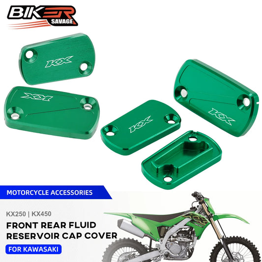 For KAWASAKI KX250 KX450 KX 250 450 2019-2024 Front Rear Brake Clutch Reservoir Cover CNC Motorcycle Accessories Oil Pump Cap RISE DEFENSE SYSTEMS.AI PRODUCTS