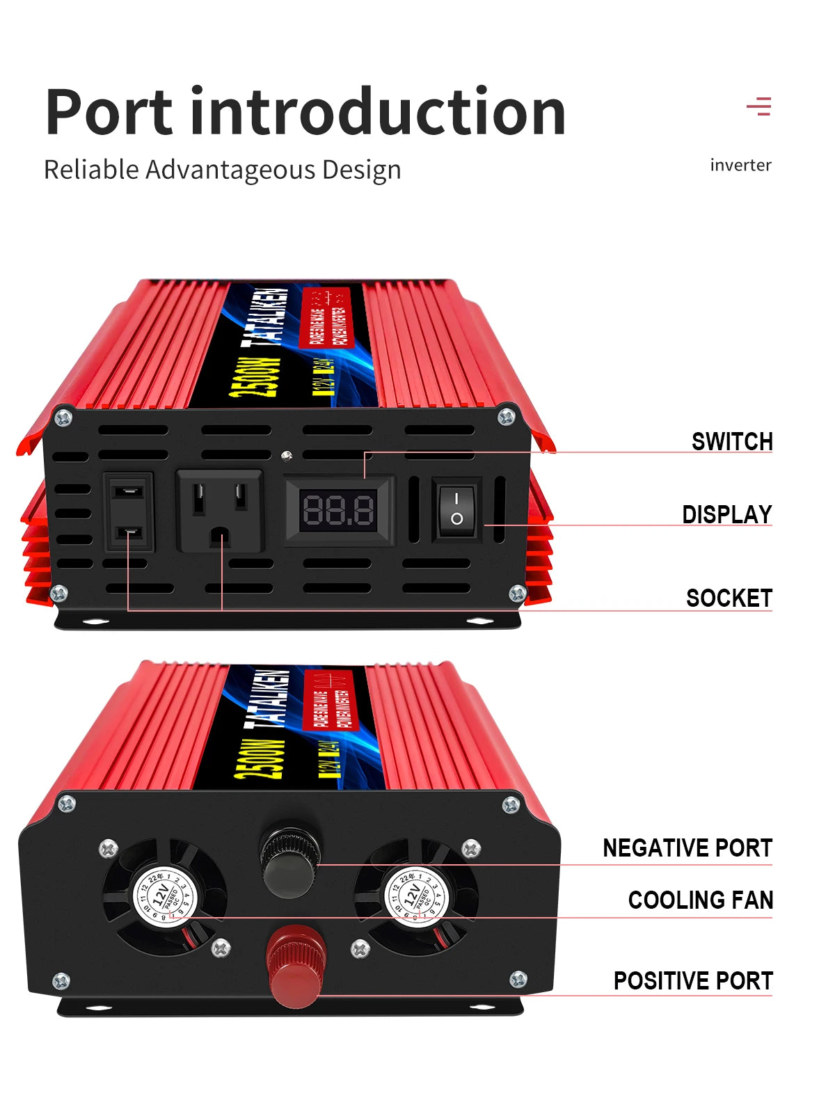 DC 12V/24V to AC 110V60HZ Pure Sine Wave Inverter screen 1600-10000w suitable for Car solar High Energy Converter with LED RISE DEFENSE SYSTEMS.AI PRODUCTS