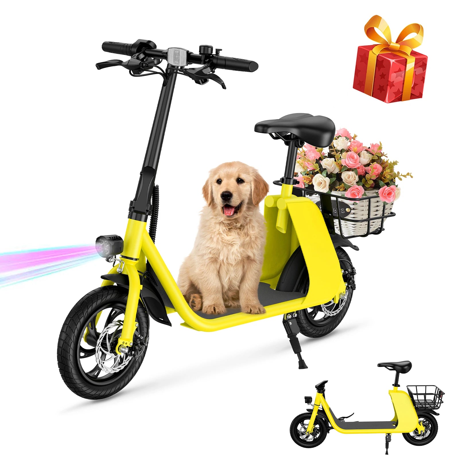 HEZZO Electric Scooter Adults W/ 36V 8Ah Battery 630W Peak Motor 15.5mph Max Speed 14 inch Folding Electric Bike Range 31 Miles RISE DEFENSE SYSTEMS.AI PRODUCTS