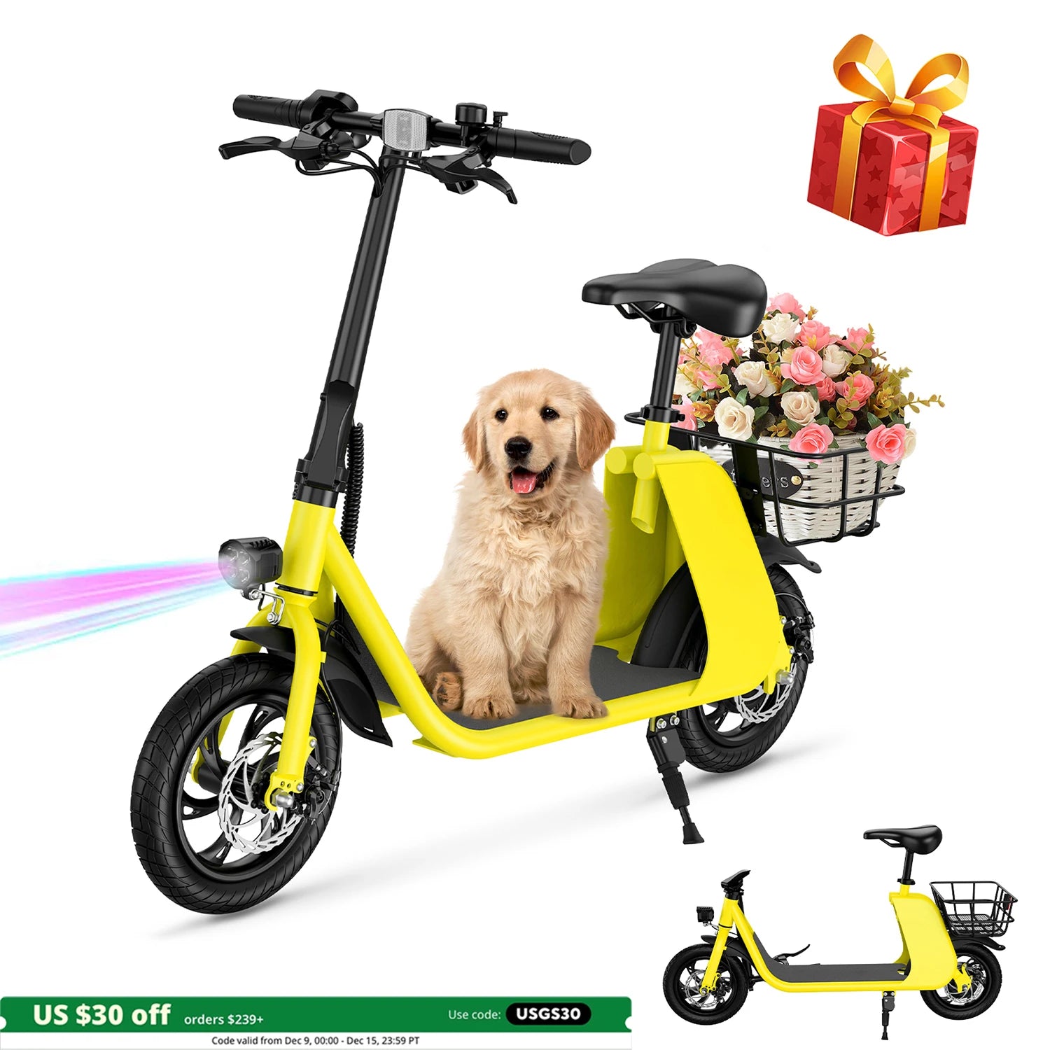 HEZZO Electric Scooter Adults W/ 36V 8Ah Battery 630W Peak Motor 15.5mph Max Speed 14 inch Folding Electric Bike Range 31 Miles RISE DEFENSE SYSTEMS.AI PRODUCTS