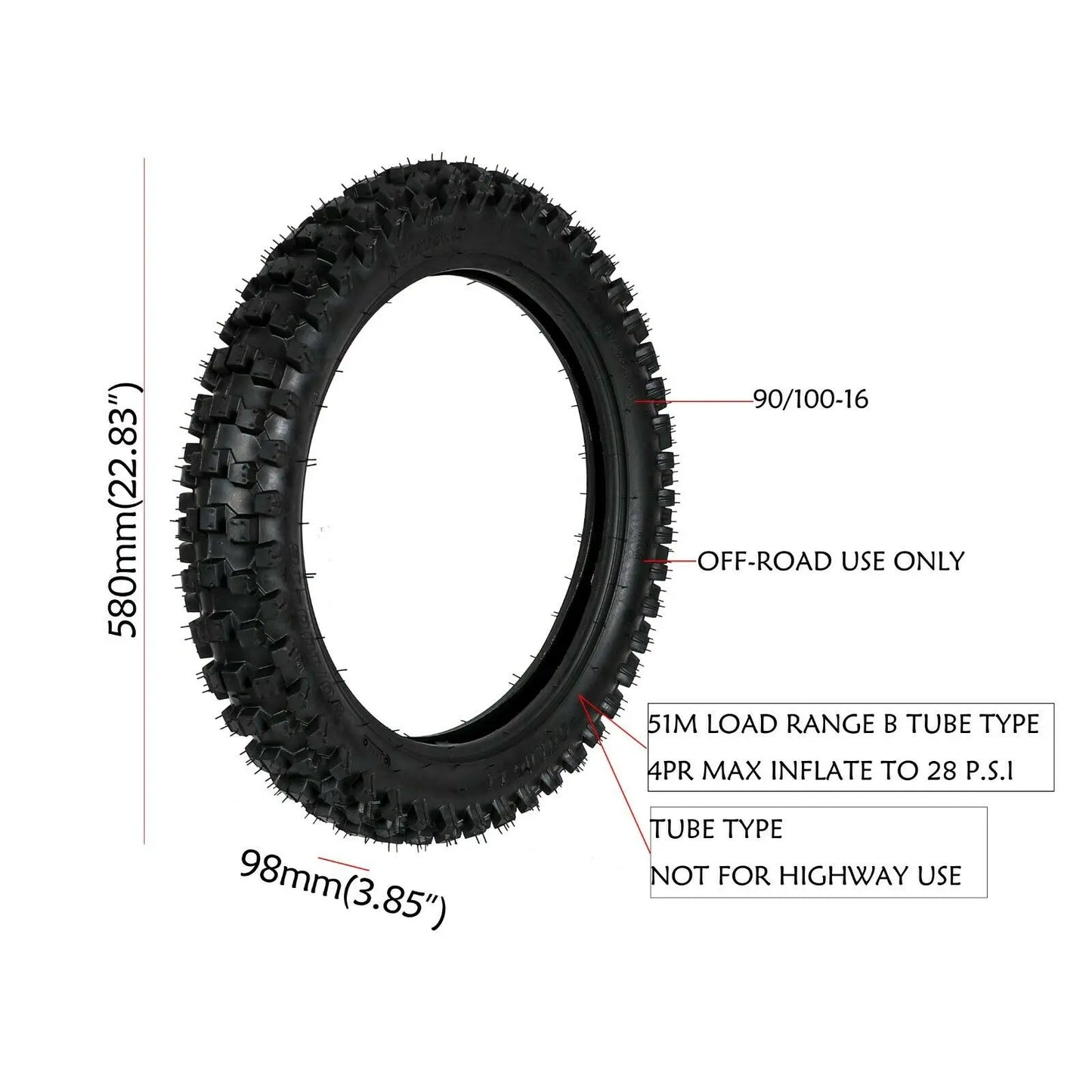 Black Front Rear Tire Tube Kit 70/100-19 90/100-16 Fit for 50cc - 150cc Dirt Pit Bike Motocross Off-road RISE DEFENSE SYSTEMS.AI PRODUCTS