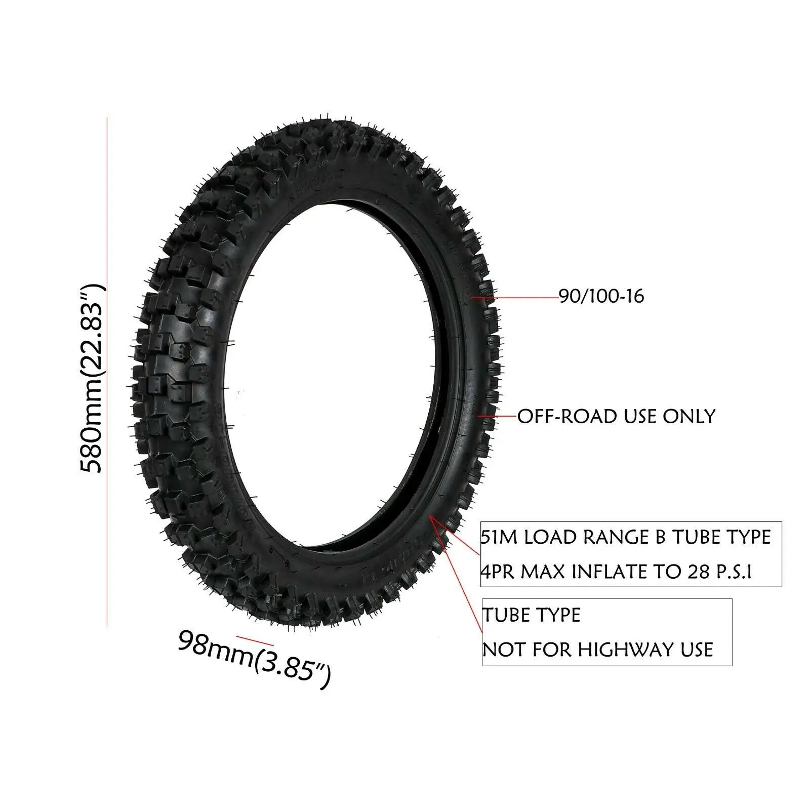 Black Front Rear Tire Tube Kit 70/100-19 90/100-16 Fit for 50cc - 150cc Dirt Pit Bike Motocross Off-road RISE DEFENSE SYSTEMS.AI PRODUCTS