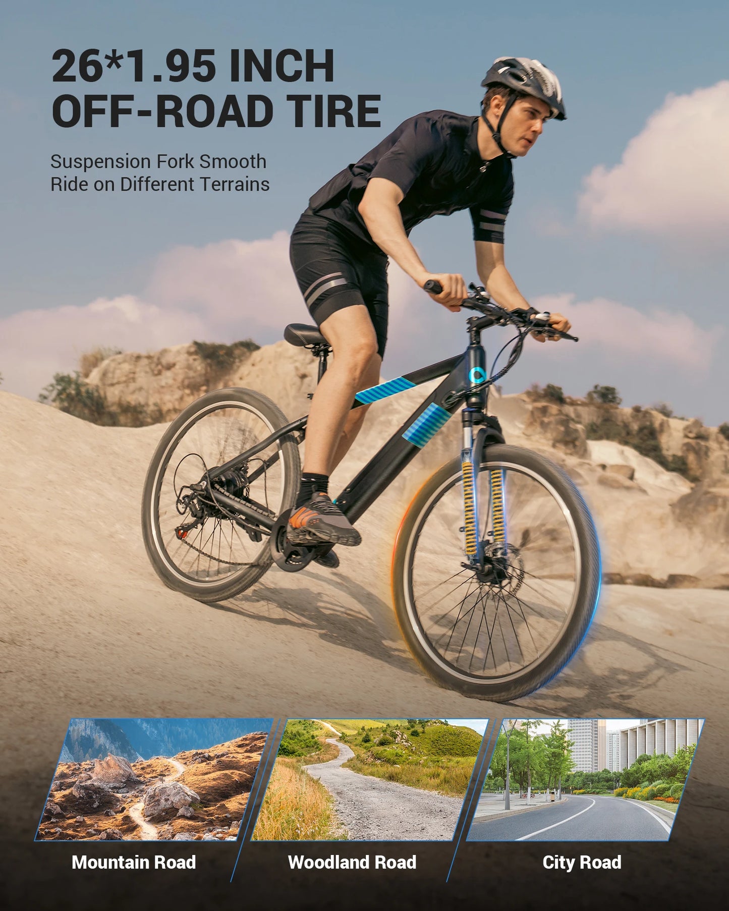 350W 26" electric mountain bike for adults, 36V hidden removable battery, with Shimano 7-speed urban commuter electric bike. RISE DEFENSE SYSTEMS.AI PRODUCTS