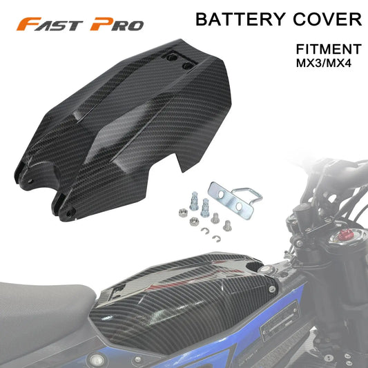 Battery Cover Fairing Durable Motorcycle Accessory Carbon Fiber For Talaria Sting MX3/MX4 Plastic Electric Vehicle Dirt Pit Bike RISE DEFENSE SYSTEMS.AI PRODUCTS