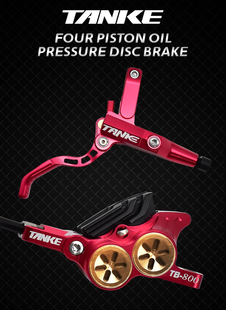 TANKE MTB 4 Piston Hydraulic Disc Brake 900/1700mm  4 Piston Resin Brake Pads Oil Pressure AM DH Road MTB Ultralight Disc Brake RISE DEFENSE SYSTEMS.AI PRODUCTS